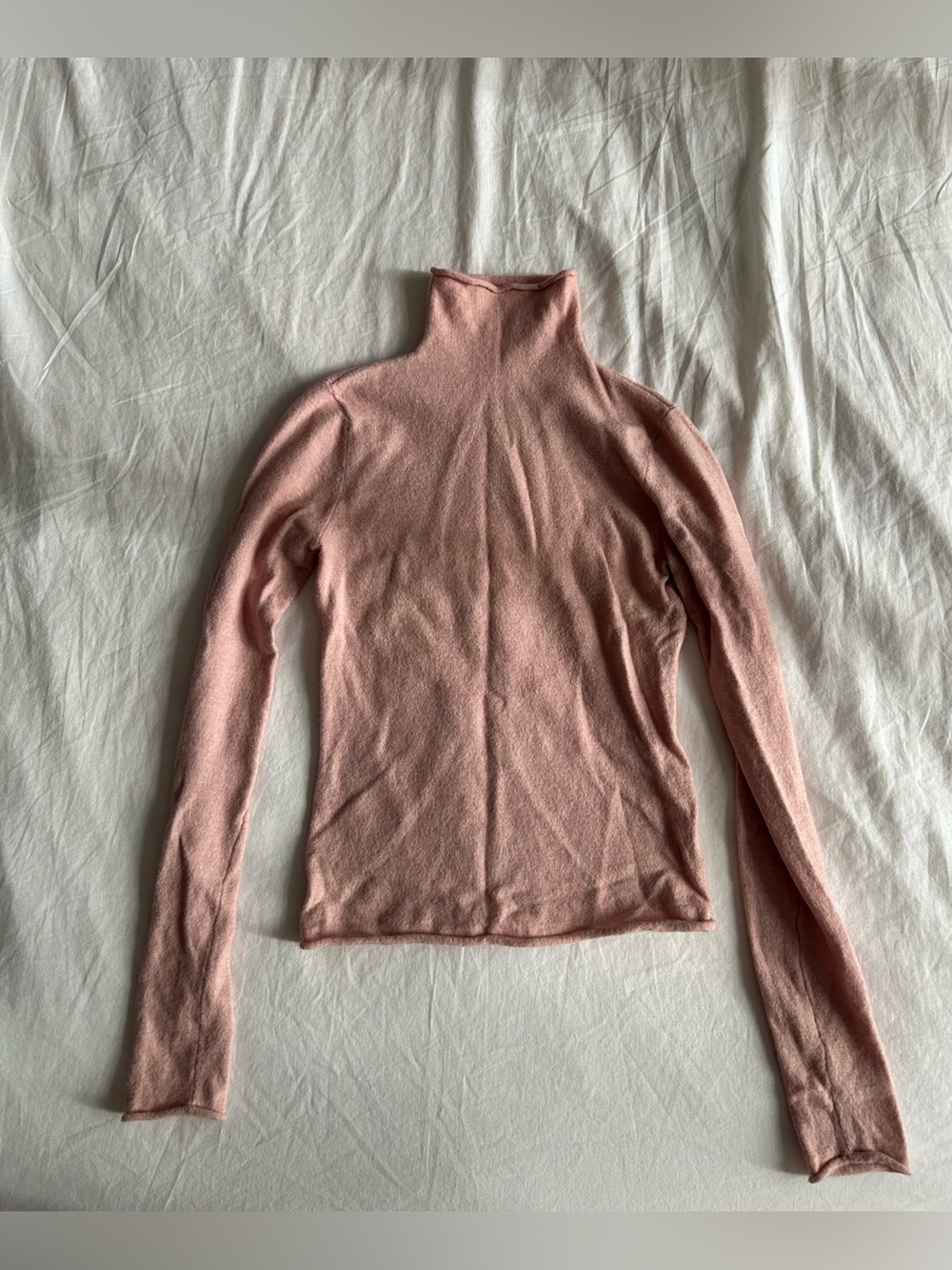 Wilfred by Aritzia light pink knit turtleneck long-sleeve sweater in XXS